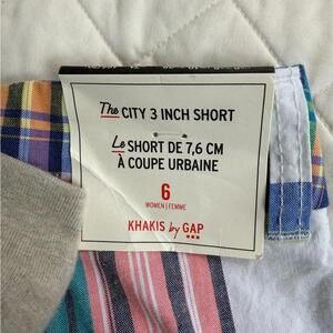 GAP Multicolor Plaid Khaki Shorts The City Inch Short Size 6 Khakis by Gap